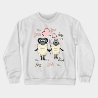 Valentines Sheep - Happy Valentine's day Crewneck Sweatshirt